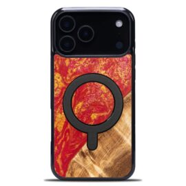 Drevený kryt na mobil so živicou iPhone 17 Pro Max - Neons - Paris MagSafe