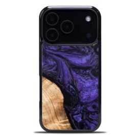 Drevený kryt na mobil so živicou iPhone 17 Pro - Violet