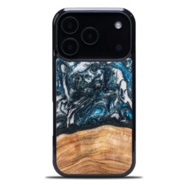 Drevený kryt na mobil so živicou iPhone 17 Pro - Planéty - Zem