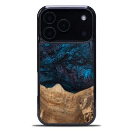 Drevený kryt na mobil so živicou iPhone 17 Pro - Planéty - Neptun