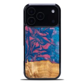 Drevený kryt na mobil so živicou iPhone 17 Pro - Neons - Vegas