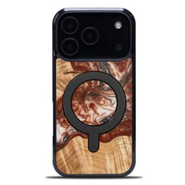 Drevený kryt na mobil so živicou iPhone 17 Pro - Planéty - Venuša MagSafe