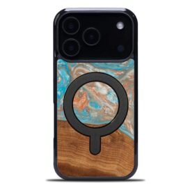 Drevený kryt na mobil so živicou iPhone 17 Pro - Planéty - Saturn MagSafe