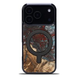 Drevený kryt na mobil so živicou iPhone 17 Pro - Planéty - Pluto MagSafe