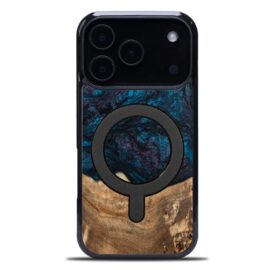 Drevený kryt na mobil so živicou iPhone 17 Pro - Planéty - Neptun MagSafe