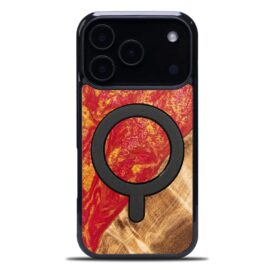 Drevený kryt na mobil so živicou iPhone 17 Pro - Neons - Paris MagSafe