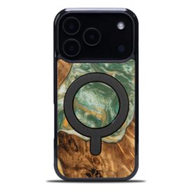 Drevený kryt na mobil so živicou iPhone 17 Pro - 4 Živly - Voda MagSafe