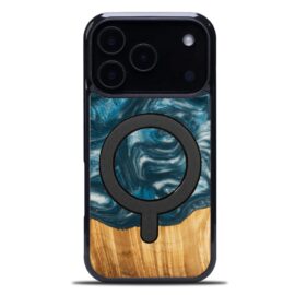 Drevený kryt na mobil so živicou iPhone 17 Pro - 4 Živly - Vietor MagSafe