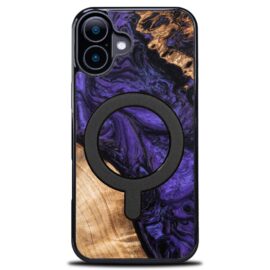 Drevený kryt na mobil so živicou iPhone 17 - Violet MagSafe