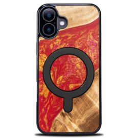 Drevený kryt na mobil so živicou iPhone 17 - Neons - Paris MagSafe