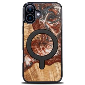 Drevený kryt na mobil so živicou iPhone 17 - Planéty - Venuša MagSafe