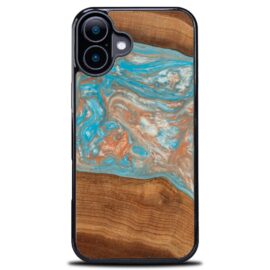 Drevený kryt na mobil so živicou iPhone 17 - Planéty - Saturn