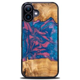 Drevený kryt na mobil so živicou iPhone 17 - Neons - Vegas