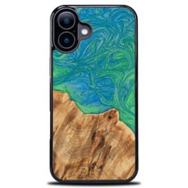 Drevený kryt na mobil so živicou iPhone 17 - Neons - Tokyo