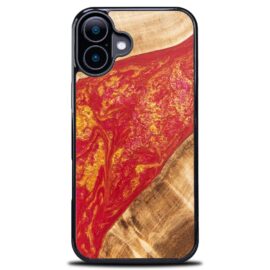 Drevený kryt na mobil so živicou iPhone 17 - Neons - Paris