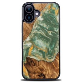 Drevený kryt na mobil so živicou iPhone 17 - 4 Živly - Voda