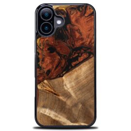 Drevený kryt na mobil so živicou iPhone 17 - 4 Živly - Oheň