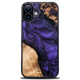 Drevený kryt na mobil so živicou iPhone 17 - Violet