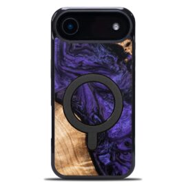 Drevený kryt na mobil so živicou iPhone 17 Air - Violet MagSafe