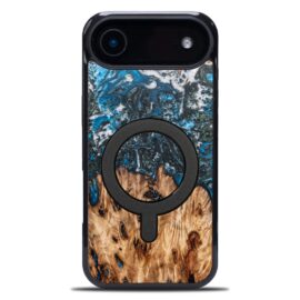 Drevený kryt na mobil so živicou iPhone 17 Air - Planéty - Zem MagSafe