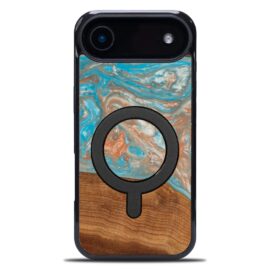 Drevený kryt na mobil so živicou iPhone 17 Air - Planéty - Saturn MagSafe
