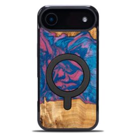 Drevený kryt na mobil so živicou iPhone 17 Air - Neons - Vegas MagSafe
