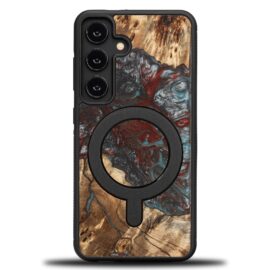 Drevený kryt na mobil so živicou Samsung Galaxy S25 - Planéta - Pluto s MagSafe