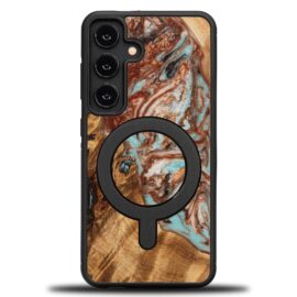 Drevený kryt na mobil so živicou Samsung Galaxy S25 - Planéta - Jupiter s MagSafe