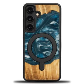 Drevený kryt na mobil so živicou Samsung Galaxy S25 - 4 živly - vzduch s MagSafe