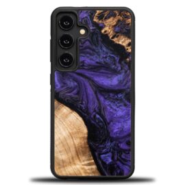 Drevený kryt na mobil so živicou Samsung Galaxy S25 - Fialová