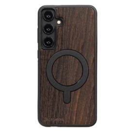 Drevený kryt na mobil Samsung Galaxy S25 Plus Dub Tmavý s MagSafe