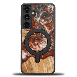 Drevený kryt na mobil so živicou Samsung Galaxy S25 Plus - Planéta - Venuša s MagSafe