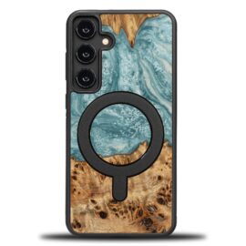 Drevený kryt na mobil so živicou Samsung Galaxy S25 Plus - Planéta - Uran s MagSafe