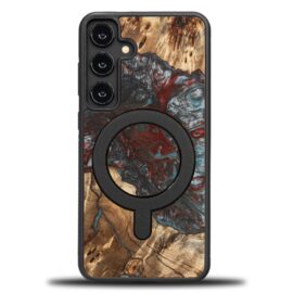 Drevený kryt na mobil so živicou Samsung Galaxy S25 Plus - Planéta - Pluto s MagSafe