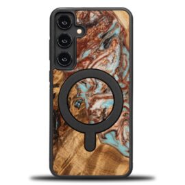 Drevený kryt na mobil so živicou Samsung Galaxy S25 Plus - Planéta - Jupiter s MagSafe