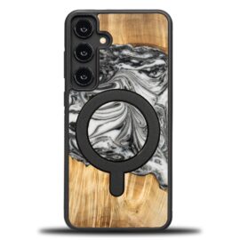 Drevený kryt na mobil so živicou Samsung Galaxy S25 Plus - 4 živly - zem s MagSafe