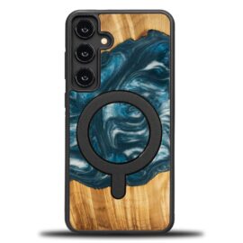 Drevený kryt na mobil so živicou Samsung Galaxy S25 Plus - 4 živly - vzduch s MagSafe