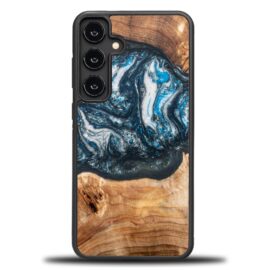 Drevený kryt na mobil so živicou Samsung Galaxy S25 Plus - Planéta - Zem