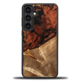 Drevený kryt na mobil so živicou Samsung Galaxy S25 Plus - 4 živly - oheň