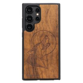 Drevený kryt na mobil Samsung Galaxy S25 Ultra Vlk Imbuia