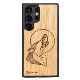 Drevený kryt na mobil Samsung Galaxy S25 Ultra Vlk Dub