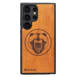 Drevený kryt na mobil Samsung Galaxy S25 Ultra Medveď Merbau