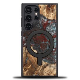 Drevený kryt na mobil so živicou Samsung Galaxy S25 Ultra - Planéta - Pluto s MagSafe