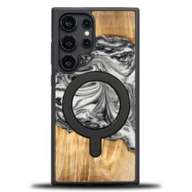 Drevený kryt na mobil so živicou Samsung Galaxy S25 Ultra - 4 živly - zem s MagSafe