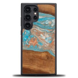 Drevený kryt na mobil so živicou Samsung Galaxy S25 Ultra - Planéta - Saturn