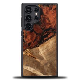 Drevený kryt na mobil so živicou Samsung Galaxy S25 Ultra - 4 živly - oheň