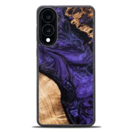 Drevený kryt na mobil so živicou Samsung Galaxy S25 Edge - Fialová