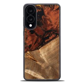 Drevený kryt na mobil so živicou Samsung Galaxy S25 Edge - 4 živly - oheň