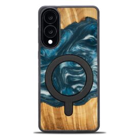 Drevený kryt na mobil so živicou Samsung Galaxy S25 Edge - 4 živly - vzduch s MagSafe