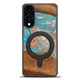 Drevený kryt na mobil so živicou Samsung Galaxy S25 Edge - Planéta - Saturn s MagSafe